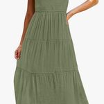 Merokeety Green Smocked Midi Dress Photo 0