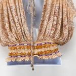 Free People Next Vacation Smocked Crop Top Blouse Open Back Boho Peasant Medium Photo 8