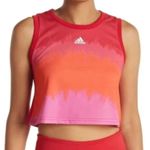 Farm Rio Adidas x  Red Pink Orange Tie-Dye Cropped Tank Top Small Photo 0