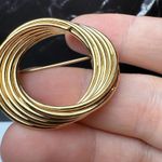Vintage Napier Entwined Round Circles Gold Tone Brooch Pin Signed Photo 3