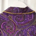 Linda Allard Ellen Tracy Purple Paisley Silk Quilted Vintage Rope Trim Jacket M Size M Photo 11