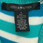 89th & Madison Women’s Stripe Sweater Blouse Casual Vacation Cotton Multicolor S Blue Photo 2