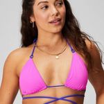 Fabletics NWT  Reversible Triangle Bikini Set - Pink Escape/Extreme Royal - XS/M Photo 1