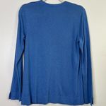 J.Jill  Silk Cotton Blend V Neck Long Sleeve Soft Sweater Classic Blue Comfy Cute Photo 8