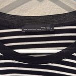 ZARA  W&B Collection Jersey Kint Striped Tee Size Medium Photo 3