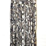Alex Marie  Snake Print Satin Pleated Button Down Midi Skirt Photo 0