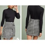 J.O.A. Anthropologie Black White Tweed Mini Wrap Skirt Womens Size Small NWT Photo 2