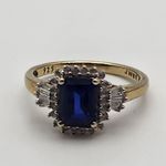 Renaissance Jewelry Gold Plated Sterling Silver Lab Sapphire & Topaz Ring (7) Blue Photo 6
