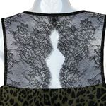 EXPRESS Army Green & Black Leopard Print Lace Trim Sleeveless Tank Top NWOT XS Photo 5