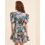 CeliaB Hortensia Floral Puff Sleeve Mini Dress Small Colorful Spring Summer Green Photo 1