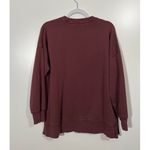 Aerie Crewneck Sweatshirt with Side Slits in Maroon Flocked Inside Size Medium Photo 2