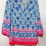 Lilly Pulitzer blue isle of tile luna bag paisley tunic long sleeve top Photo 0