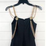Black Sleeveless Bodycon Maxi Dress With Gold Chain Front Slit Size Small Photo 6