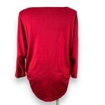 Boutique Womens Shirt Top Dolman Sleeve Pullover Hi Low Slouch Fit Red XXL Photo 3