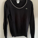 Lacoste Women's Black Cable Knit Crew Neck Sweater Photo 0