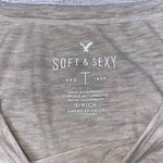 American Eagle soft & sexy scoopneck short sleeve flowy top beige sz S women Photo 4