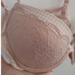 Emporio Armani Padded Push-Up Floral Lace Gingham Bra Tan 34B Photo 8