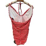 Wild Fable Women's Red Check Pattern Keyhole One Piece Swimsuit - Medium - NWT Photo 6