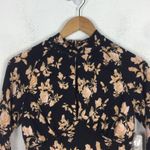 Free People NWT Dinner Party Black Floral Long Sleeve Crop Top XS Photo 3
