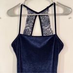 Lulus Sultry Summoning Navy Blue Velvet Lace Bodycon Mini Dress SMALL Photo 5