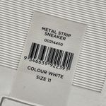 Evans Womens Lace Up Sneaker White Metal Strip Size 11 Clean Girl Preppy Casual Photo 8