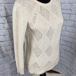 American Eagle open knit scoopneck sweater off white sz S women Photo 3
