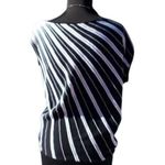 Cache Black White Knit Top New Stretch Banded Bottom Ruched Shoulder $108 NWT Photo 5