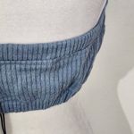 We Wore What  Blue Halter Crop Top Size Medium NWT Tie Neck Halter Top Photo 5