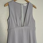 Super Down Plunging Neck High Slit Midi Dress Sexy Sleeveless Party Lavender Photo 4