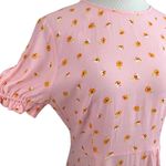 BP Nordstrom  Bubblegum Pink Boho Floral Skater/ Babydoll Dress M Photo 3