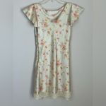 ZARA  FLORAL SATIN SHORT DRESS LACE Size XS Yellow Photo 5