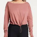 FLX urban commuter cinch hem cropped long sleeve top size small Orange Photo 0