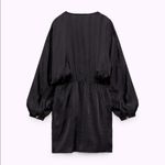 ZARA  SATIN EFFECT WRAP LONG SLEEVE MINI DRESS BLACK SIZE S NEW Photo 10