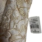 Shoshanna  Ivory Gold Sleeveless Floral Lace Midi Cocktail Dress Size 10 Photo 3