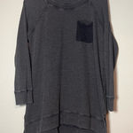 Soft Surroundings Soft Surrounding Waffle Knit Top Gray Blue Long Sleeve Size Large High Low Photo 0