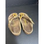 Birkenstock  Womens Gizeh Leather Yellow Metallic Thong Sandals Size 37 US‎ 6 Photo 3