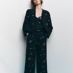 ZARA NEW STRUCTURED EMBROIDERED CARDIGAN TOP SHORT OPEN WOMENS SIZE L Photo 3