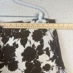 J.Crew  Skirt Womens Brown Cream A-Line‎ Flare Floral 100% Linen Size Medium Photo 4
