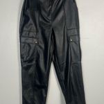 Jason Wu  Faux leather cargo pants black size 8 belted vegan relaxed straight Photo 0