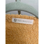 FSL Tapparel Cardigan Bouclé Open Front Pocket Yellow S/M Buttery Soft Cozy Boho Gold Photo 4