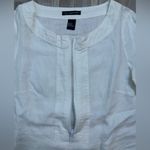 Saint Tropez West White Linen Tunic with Zipper! Size Small Photo 3