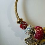 Elegant Gold & Red Bohemian Charm Bracelet with Watch One Size Stainless Steel Photo 2