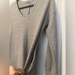 Cherish Gray V-Neck Women's Sweater Dress w Pockets Photo 2