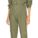 RTA Halima Utility Front Zip One Piece Jumpsuit Tomboy Green Size S Photo 0