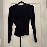 ZARA  Navy Long Sleeve Wrap Sweater Photo 1