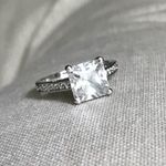 Lia Sophia  3 Ct Princess CZ Rhodium Silver Engagement Ring Sz 6 Photo 0