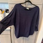 Market & Spruce Navy Cable Knit Dolman Sweater XL Photo 4