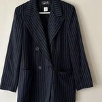 Spiegel  Size 8 Blue White Striped Long Sleeve Blazer Jacket Double Breasted Photo 0