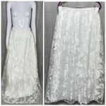 Marina white sheer floral maxi skirt with tulle wedding large Photo 1