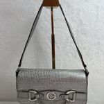 Guess Vtg Y2K Mini Bag Silver Croc Embossed Chain Accent Purse Handbag Retro Photo 1